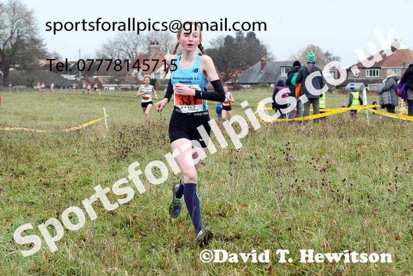 Girls under-15s, 2021 North Eastern Cross Country Championships, Sedgefield. Photo: David T. Hewitson/Sports for All Pics